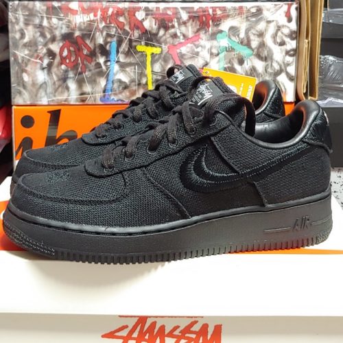 나이키 x 스투시 에어포스 1 로우 트리플 블랙 CZ9084-001 photo review